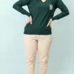 بلوز بافت کشی جیب دار یقه هفت