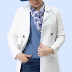 کت سفید جلو دکمه