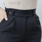 شلوار مام مازراتی بقل چاک دار مشکی