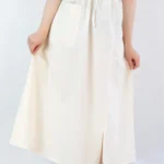 دامن لینن نچرال تک جیب بلند