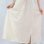 دامن لینن نچرال تک جیب بلند