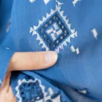 مانتو نخی تابستونه آبی گلدوزی