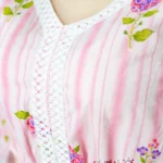 پیراهن بلند ساحلی صورتی آستین بلند