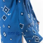 مانتو نخی تابستونه آبی گلدوزی