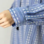 مانتو راه راه گلی آبی