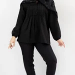 شومیز مانتویی عرسکی مشکی محرمی