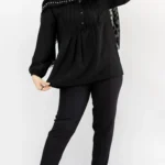 شومیز مانتویی عرسکی مشکی محرمی