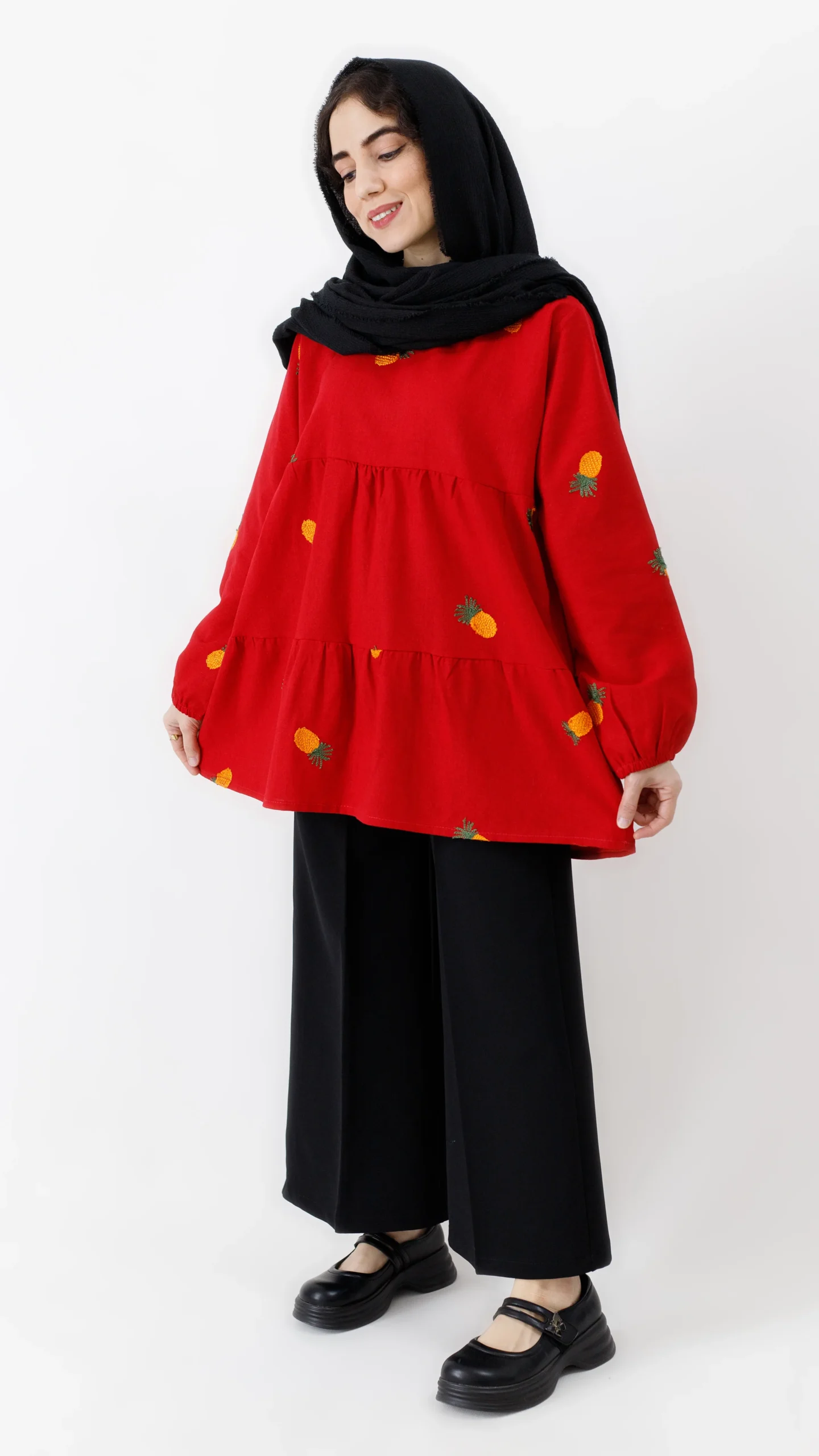 مانتو عروسکی آناناسی قرمز مانتو عروسکی آناناسی قرمز