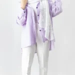 مانتو دبل فیس رنگ یاسی