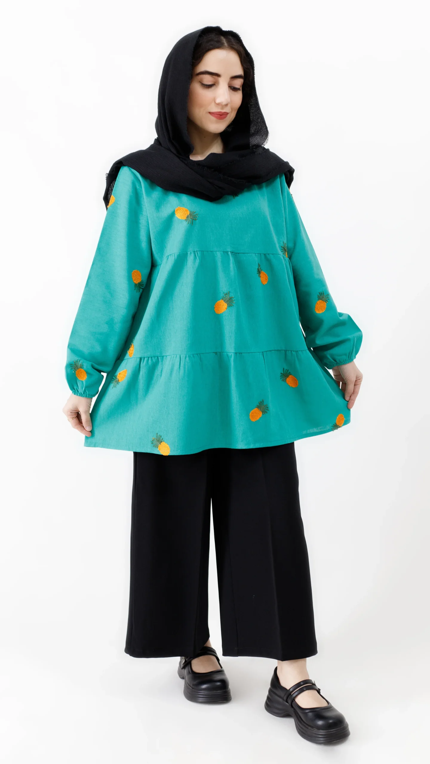 مانتو عروسکی آناناسی سبز مانتو عروسکی آناناسی سبز