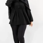 شومیز مانتویی عرسکی مشکی محرمی