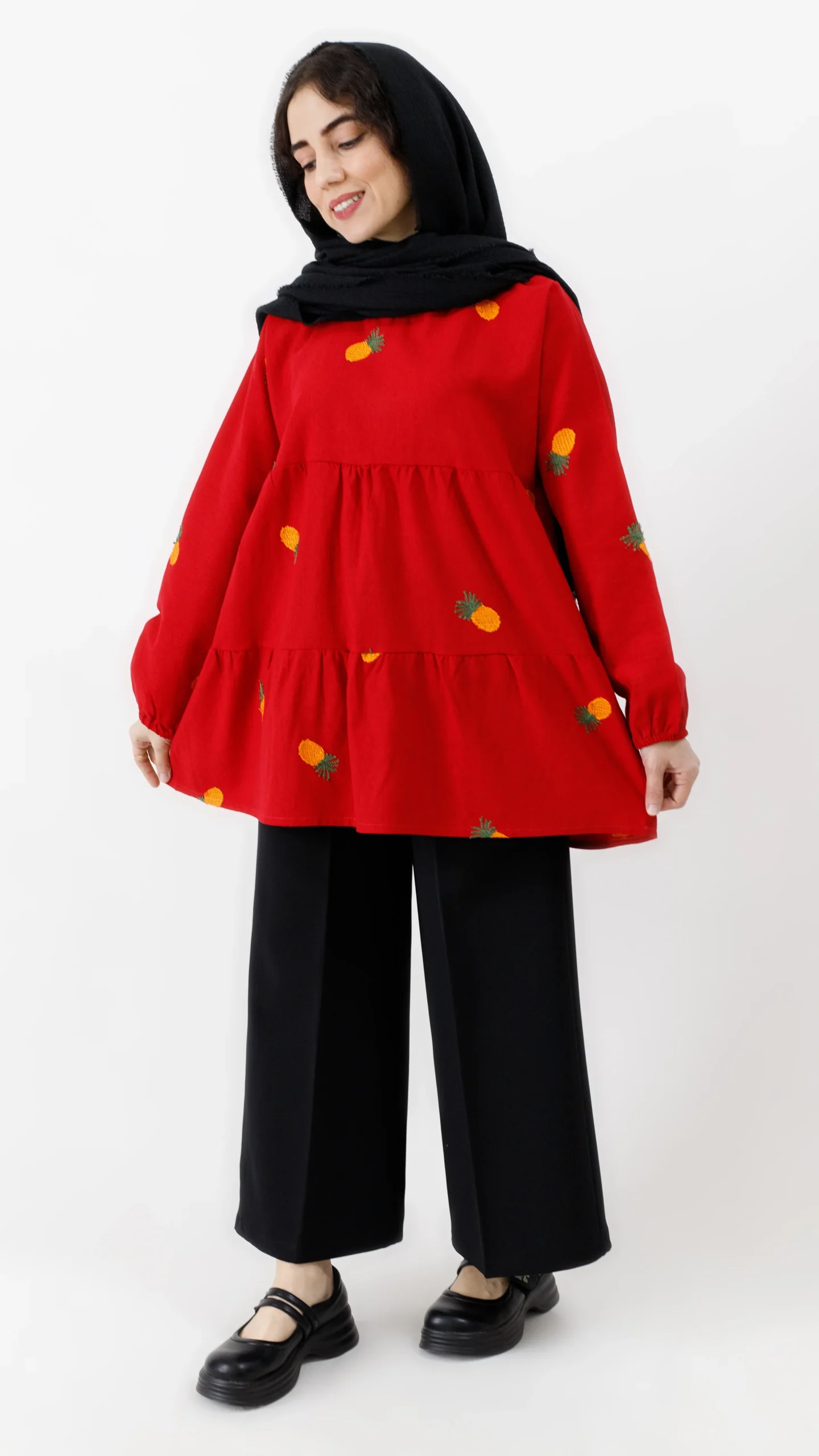 05 مانتو عروسکی آناناسی سبز