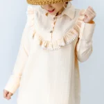 شومیز خنک مهمونی رنگ کرمی