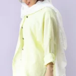 مانتو دبل فیس رنگ لیمویی