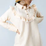 شومیز خنک مهمونی رنگ کرمی