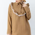 شومیز خنک مهمونی رنگ شکلاتی