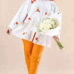 مانتو پاپیونی سفید شیک