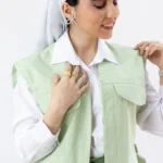 مانتو دو تیکه سبز پاستیلی