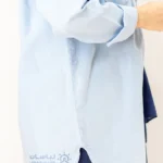 مانتو دکمه دار لینن رنگ آبی