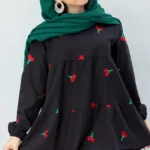 مانتو عروسکی گیلاسی مشکی