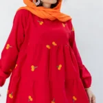 مانتو عروسکی گیلاسی قرمز