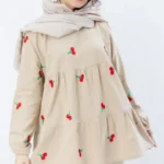 مانتو عروسکی گیلاسی نسکافه ای