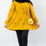مانتو عروسکی گیلاسی خردلی