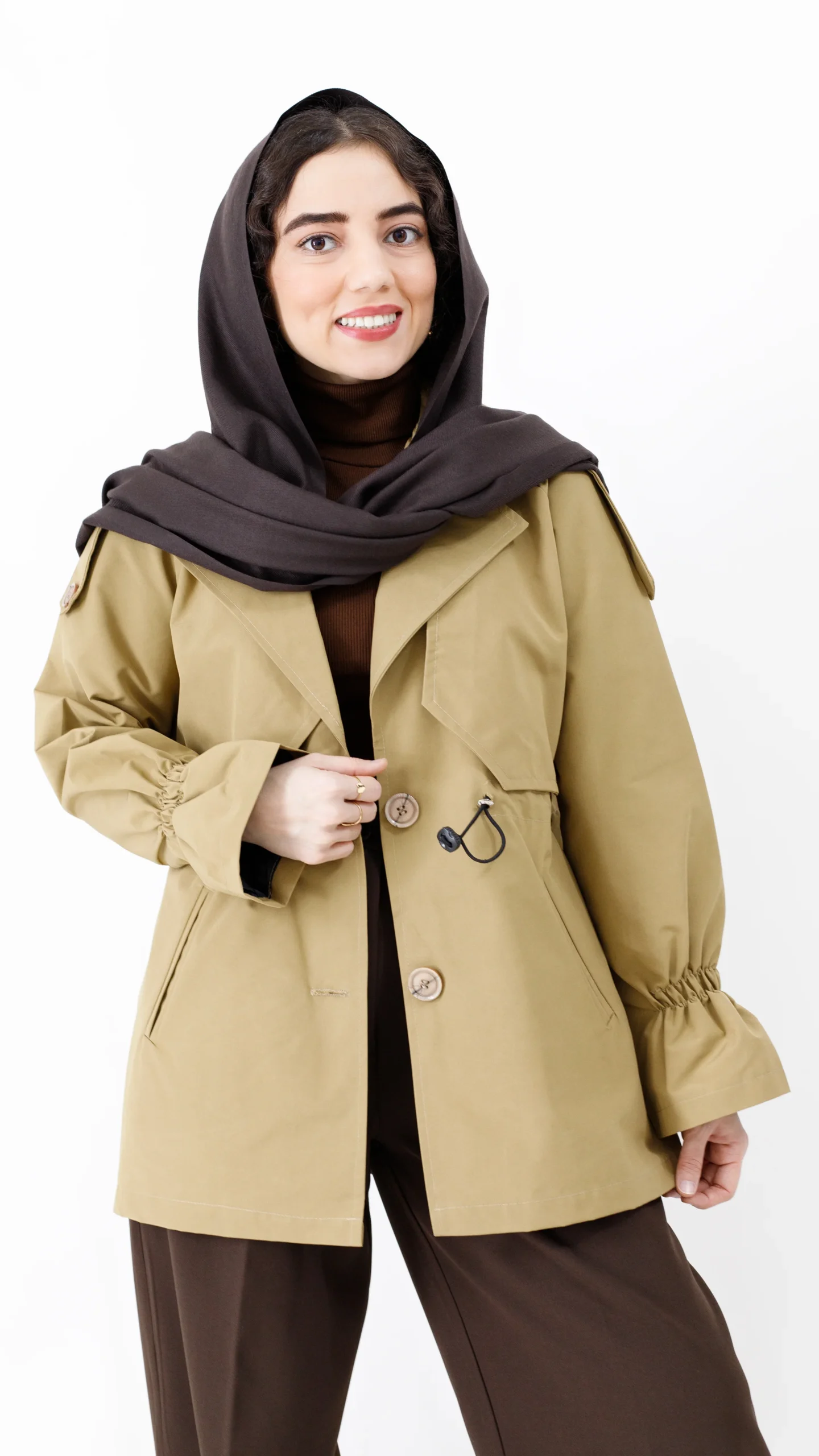 بارانی آستردار رنگ حنایی بارانی آستردار رنگ حنایی