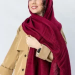 شال پلیسه زرشکی