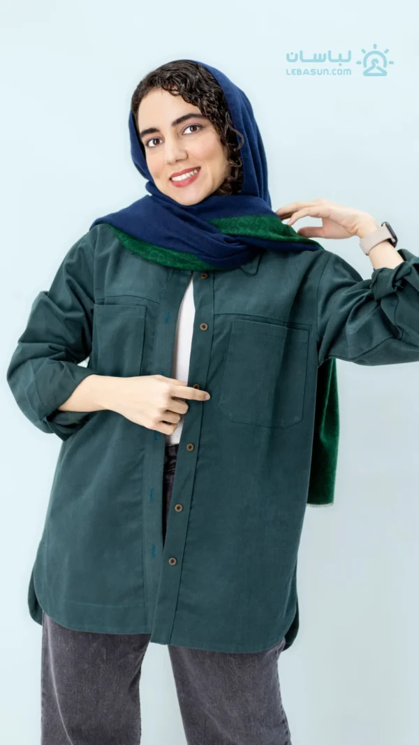 مانتو کتان سبز