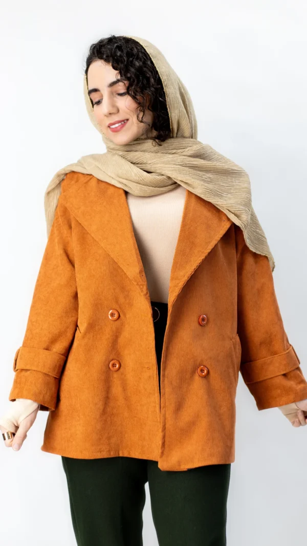 کت مخمل کبریتی آجری