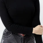بلوز یقه اسکی کبریتی مشکی