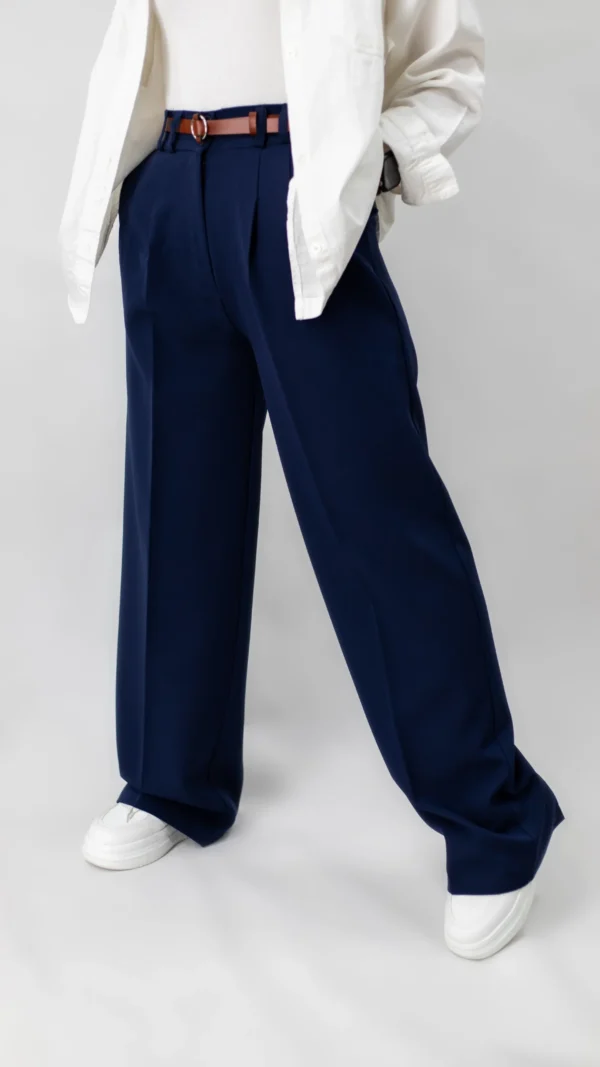 شلوار بگ پارچه ای سرمه ای