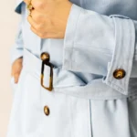 مانتو کتان بلند آبی