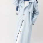 مانتو کتان بلند آبی