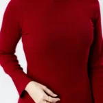 بلوز یقه اسکی کبریتی زرشکی