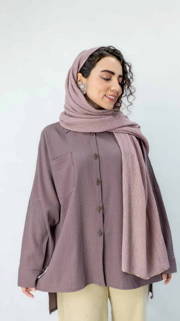 مانتو دکمه دار بنفش