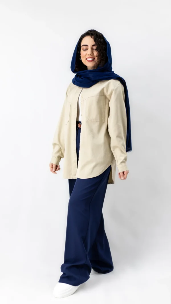 مانتو کتان کرمی