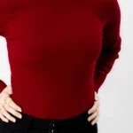 بلوز یقه اسکی کبریتی زرشکی