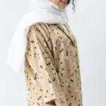 تونیک اطلسی گل گلی کرمی