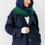 مانتو کتان بلند سورمه ای