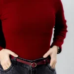 بلوز یقه اسکی کبریتی زرشکی