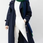 مانتو کتان بلند سورمه ای