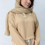 شومیز دو تیکه کرمی