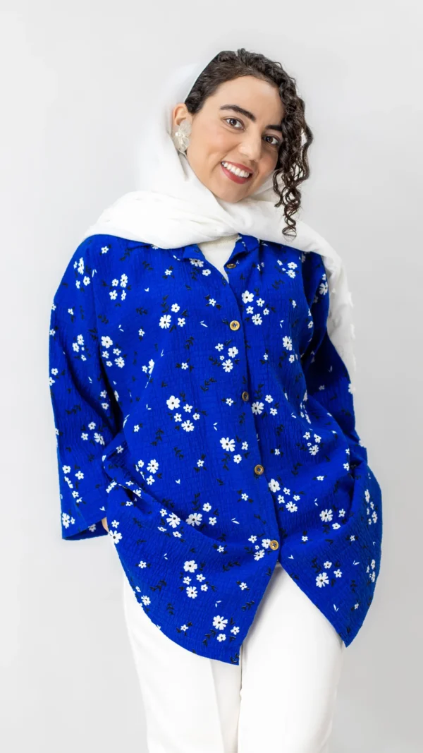 تونیک اطلسی گل گلی آبی