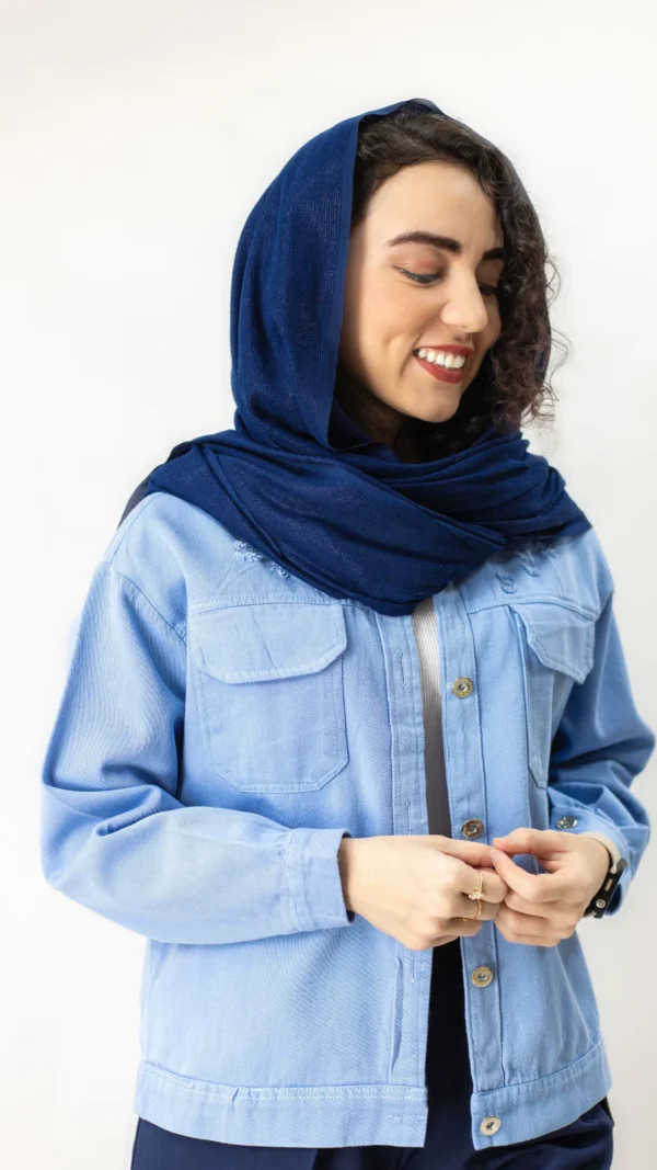 کت کتان آبی