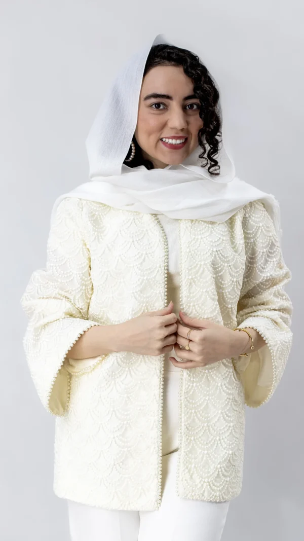 کت مزونی دانتل سفید