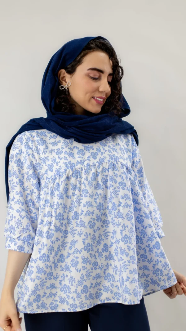 شومیز عروسکی سفید آبی