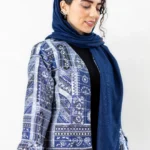 کت ژاکارد آستین لاله سورمه ای