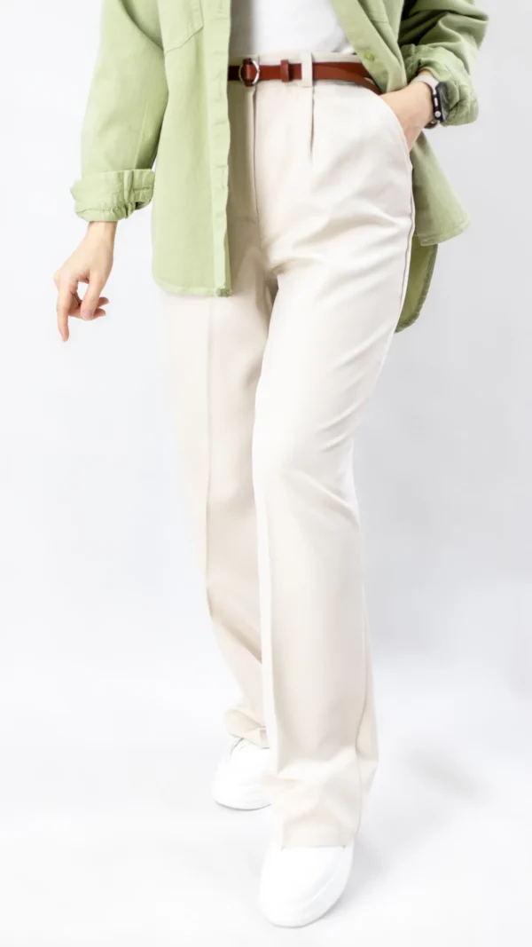 شلوار نیم بگ کرمی